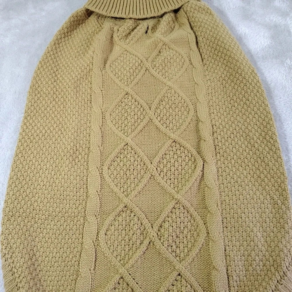 Fisherman Style Dog Sweater 3XL Tan Cape Cod Fall Spring Walks Stylish Big‎